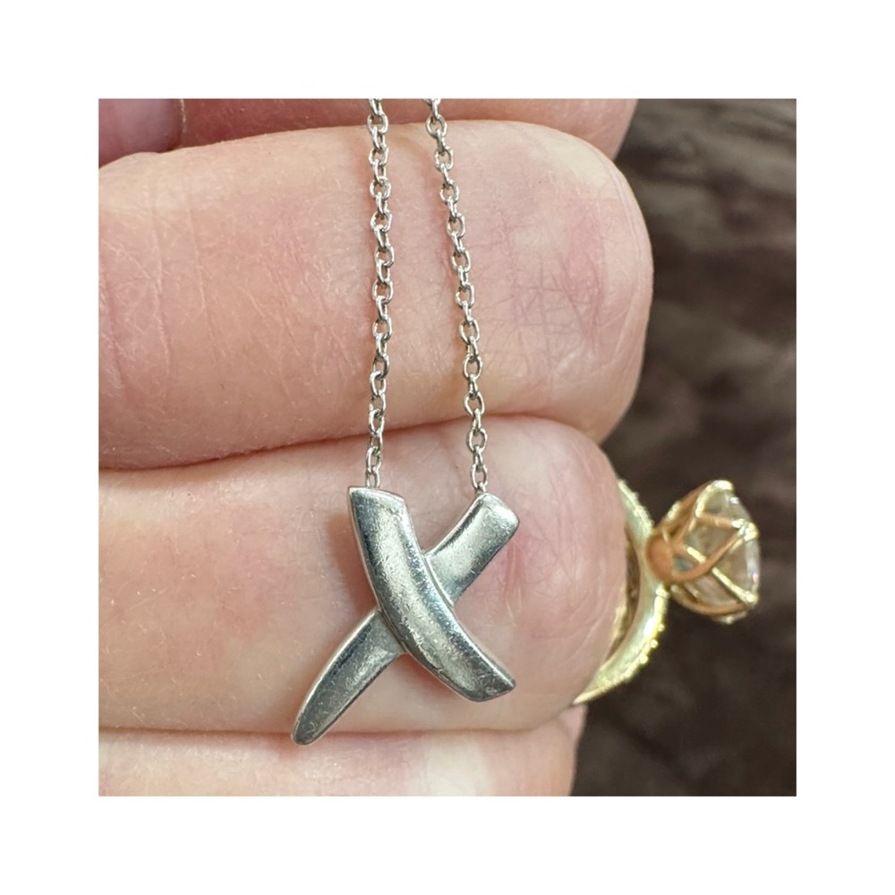 Tiffany and Co Sterling Silver Cross Pendant Necklace - Picture 2 of 12